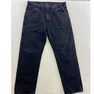Rustlers Men's Black Jeans Size 42/30 Cotton Tapered High Rise Jeans